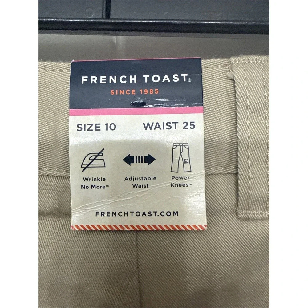 French Toast Schoolwear Uniform Khakis Girls Size 10 Flat Front Bootcut